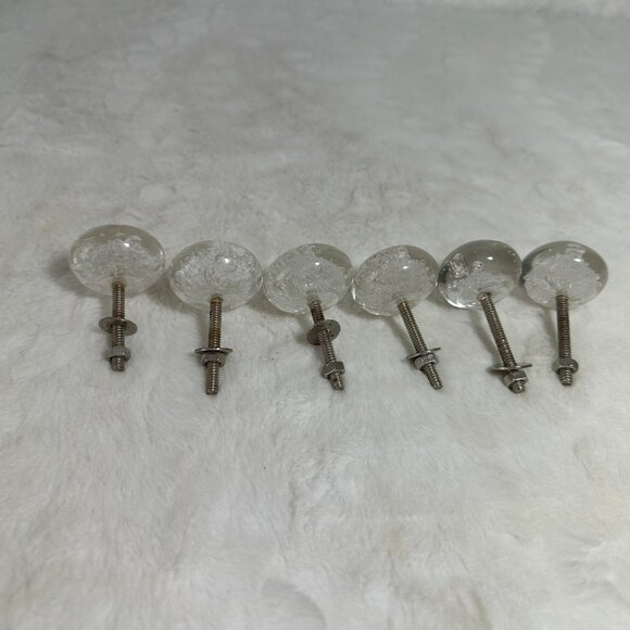 Vintage Clear Glass Bubbled Drawer Knob Shabby Chic Restoration Retro - Picture 6 of 8